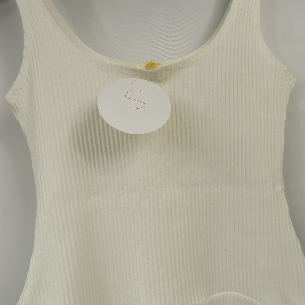 LoveLA Amanda Zip Front Tank Top Bodysuit White NWT Petite Size S - Picture 5 of 9